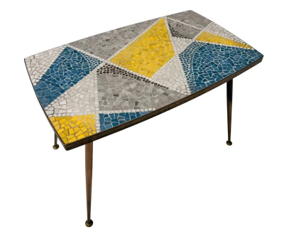 Mid-Century Modern Coffee Table with Mosaic Top by Berthold Muller, 1950s